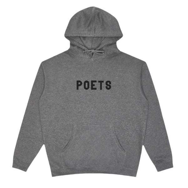 OG Poets Flocked Hoodie (Heather Grey With Black Flocking) - XL