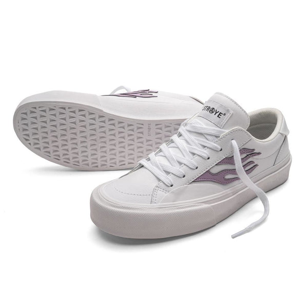 Straye Footwear Logan - Flame White / Lavender Leather - Skatewarehouse.co.uk