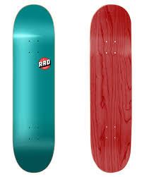 Rad Basic Logo Skateboard Deck Teal 8.25" - Skatewarehouse.co.uk