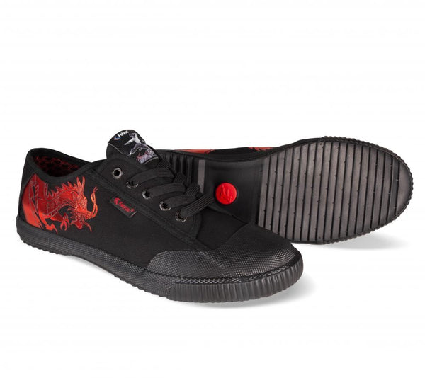 Feiyue Footwear Fe Lo TL BL Dragon Martial Arts/Gym/Lifing Shoes - Black / Red - Skatewarehouse.co.uk