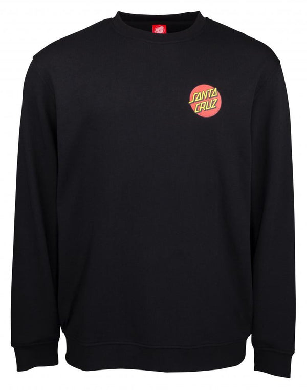 Santa Cruz Crew Classic Dot Chest Crew - Black - Skatewarehouse.co.uk