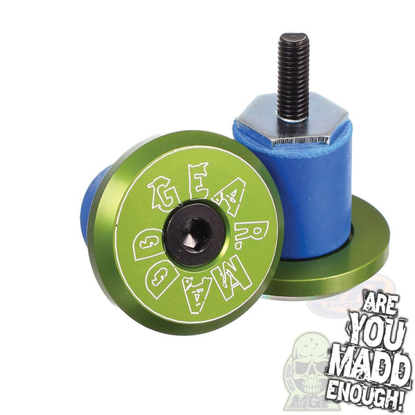Madd Gear Mgp Bar Ends (Pair) - Green - Skatewarehouse.co.uk