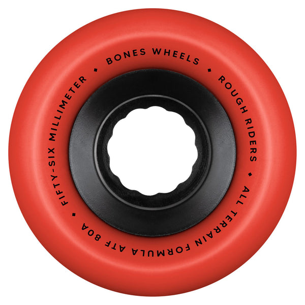 BONES Skateboard Wheels All Terrain Formula Rough Riders • • 80A • Red (Spring '26) - Skatewarehouse.co.uk