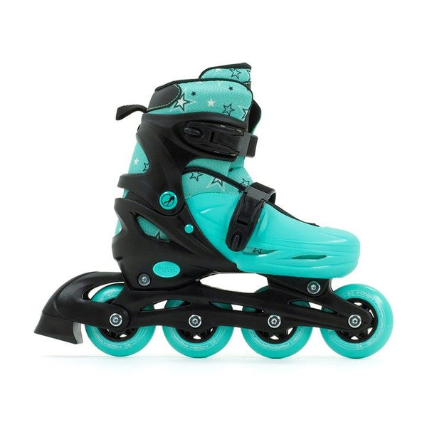 SFR Plasma Adjustable Inline Skates Black / Green Bundle - SFR Helmet & Pads
