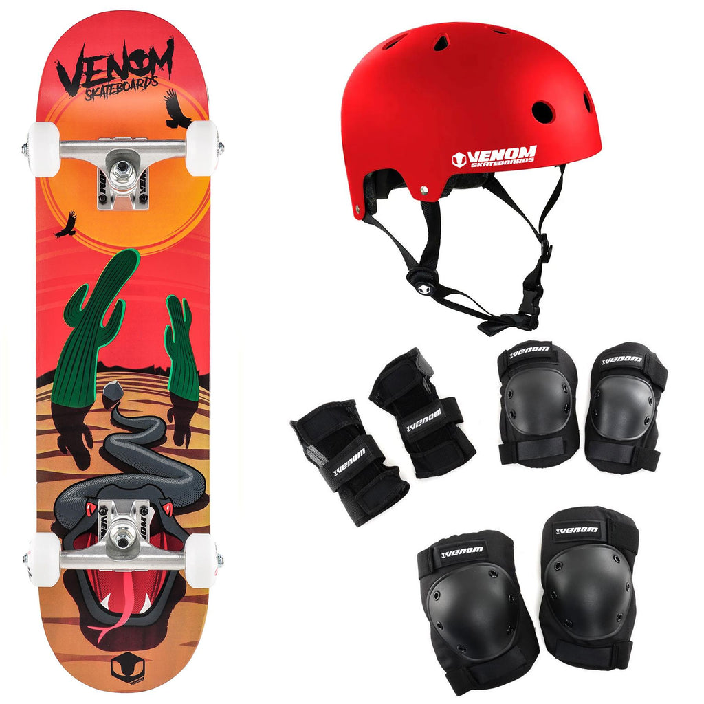 Venom Desert Viper Kids Mini Junior Complete Skateboard Bundle - 7.25"