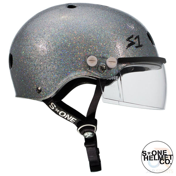 S1 Lifer Helmets inc Visor - Silver Glitter