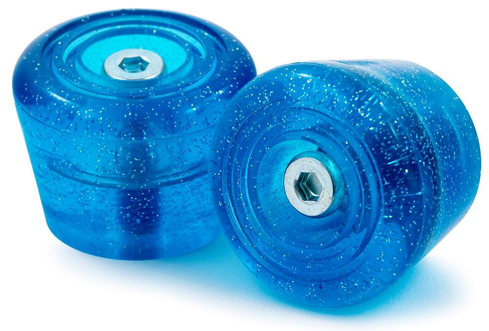 Rio Roller Quad Skate Stoppers - Blue Glitter - Skatewarehouse.co.uk