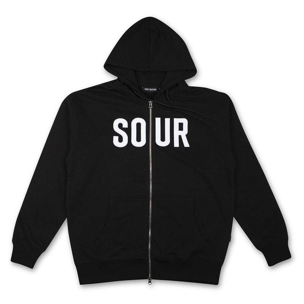 Sour Solution Zip Hood Black - Skatewarehouse.co.uk