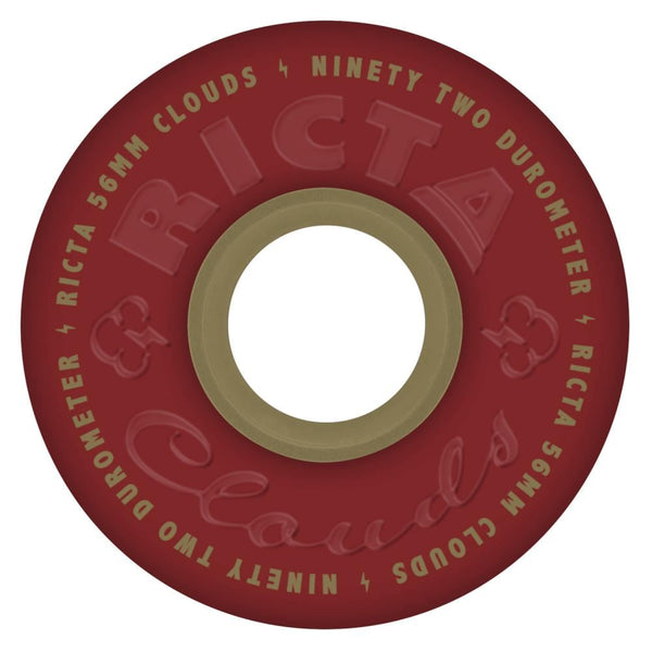 Ricta Skateboard Wheels Clouds 92a - Maroon - Skatewarehouse.co.uk
