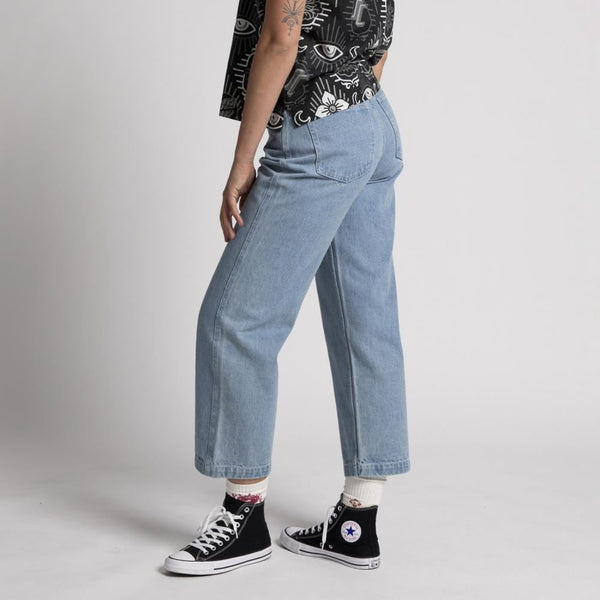 Santa Cruz Womens Pant Classic Baggy Jeans - Bleach Blue - Skatewarehouse.co.uk