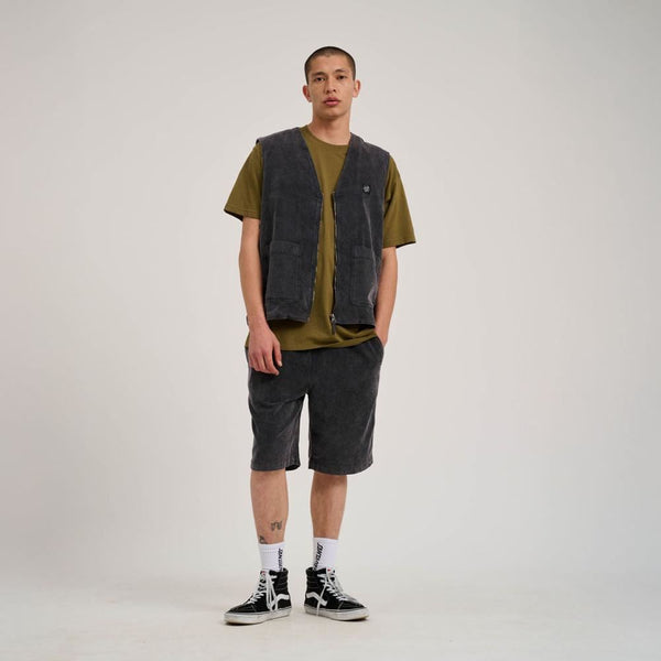 Santa Cruz Jacket Chill Vest - Grey Cord - Skatewarehouse.co.uk