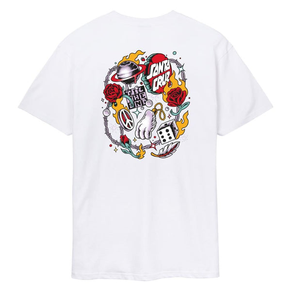 Santa Cruz T-Shirt Lucky Day - White - Skatewarehouse.co.uk