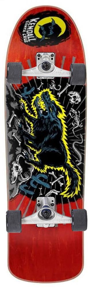 Santa Cruz Reissue Kendall Wolf x Mindless Custom Surf Skate Skateboard - 9.28