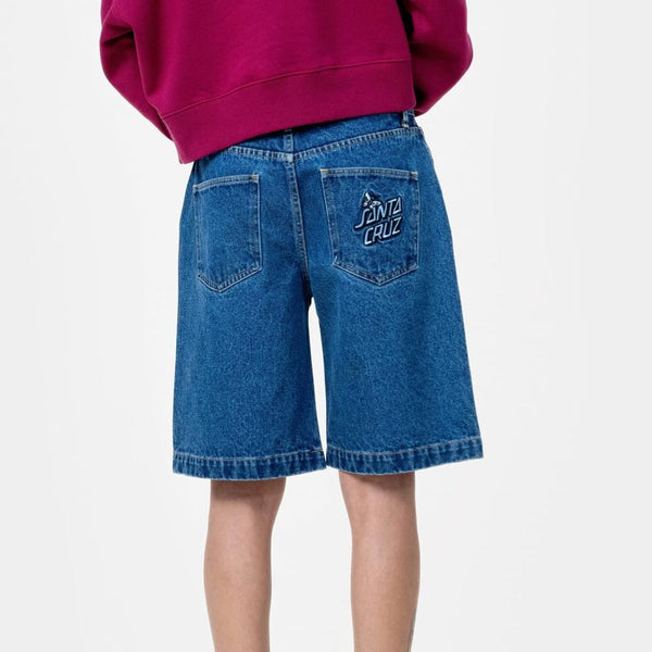 Santa Cruz Womens Shorts Flutter Flash Shorts - Classic Blue - Skatewarehouse.co.uk