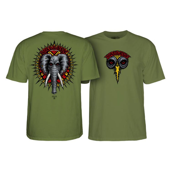 Powell-Peralta Mike Vallely Elephant Tee Military Green '2' - Skatewarehouse.co.uk