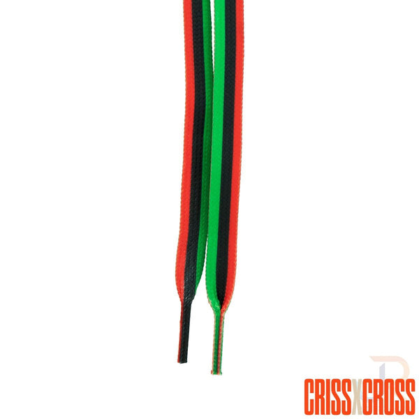 Criss Cross X Derby Laces - Trio - Blk / Grn / Red - 108