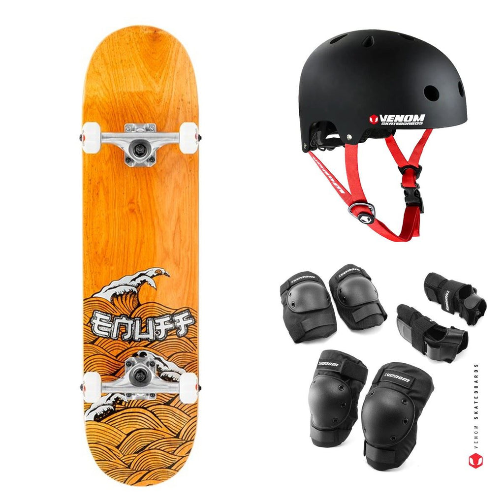 Enuff Big Wave Brown / Silver Complete Skateboard Bundle - 8.0"