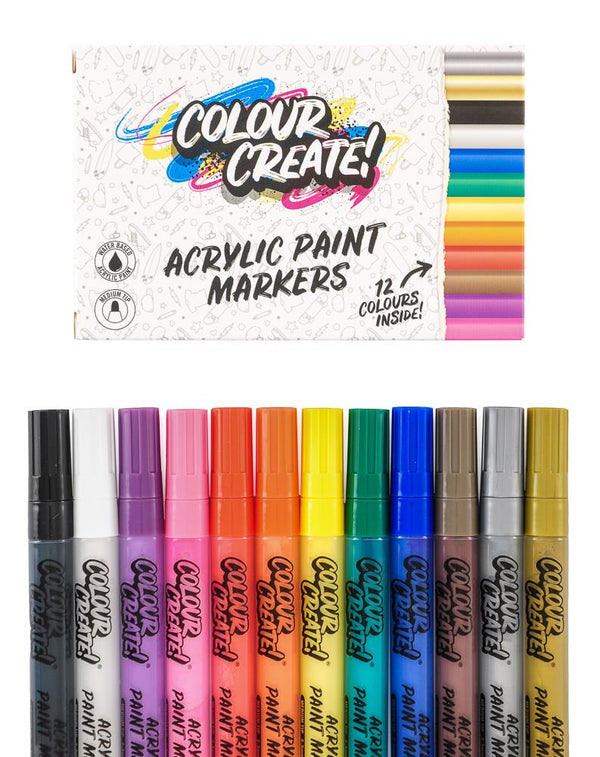 Colour Create Acrylic Paint Marker Pen Pack For Decks & Grip Tape