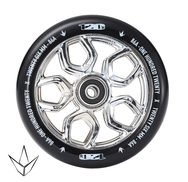 Blunt LAMBO 120MM - Chrome / Black Scooter Wheels