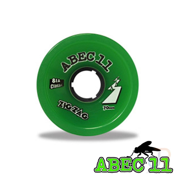 ABEC 11 - Classic Zigzags - Green - 70 / 81A - Set 4 Skateboard Wheels - 70mm