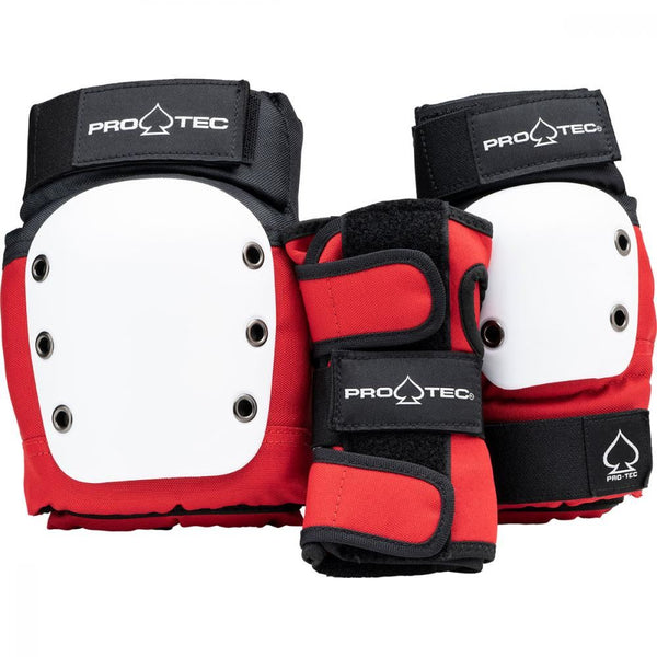 Pro-Tec Pads Street Gear Junior 3 Pack - Red / White / Black - Skatewarehouse.co.uk