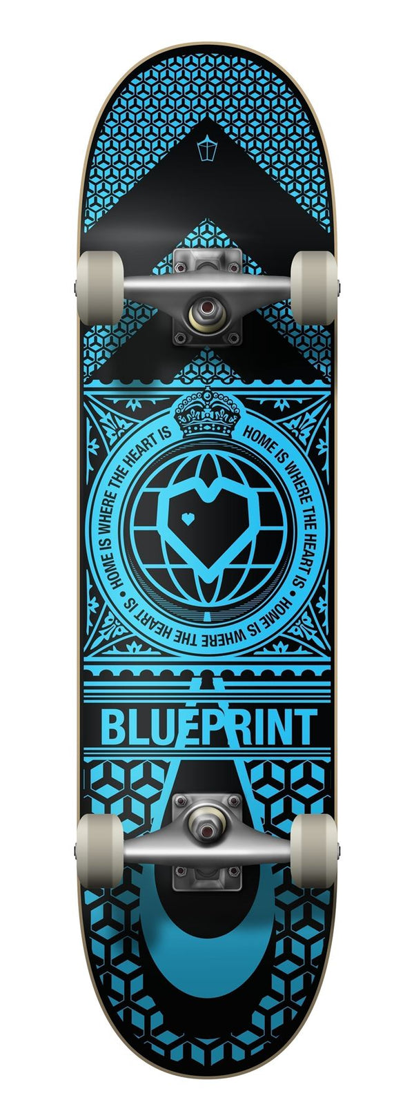 Blueprint Home Heart Black / Blue Complete Skateboard - 8.25