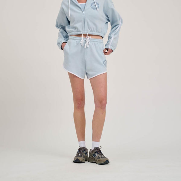 Santa Cruz Womens Shorts Check Outline Ringed Dot Short - Fresh Blue / White - Skatewarehouse.co.uk