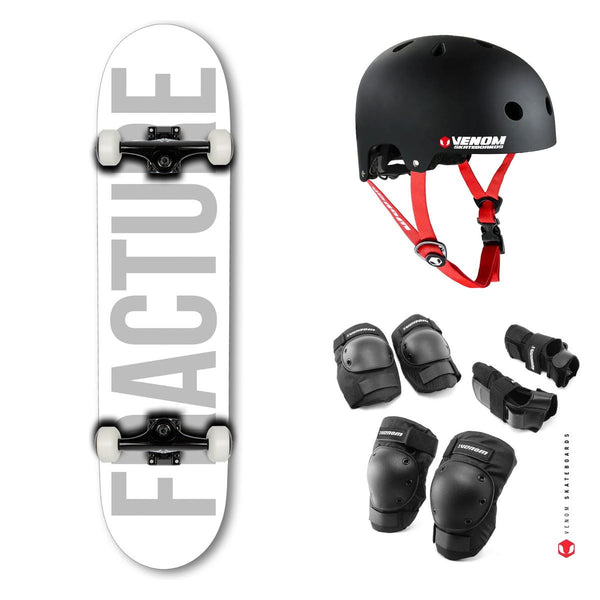 Fracture Fade White Complete Skateboard Bundle - 8.0
