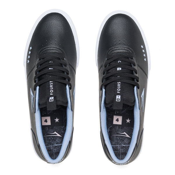 Lakai Fourstar Manchester Leather Skate Shoes - Black / Pebble - Skatewarehouse.co.uk