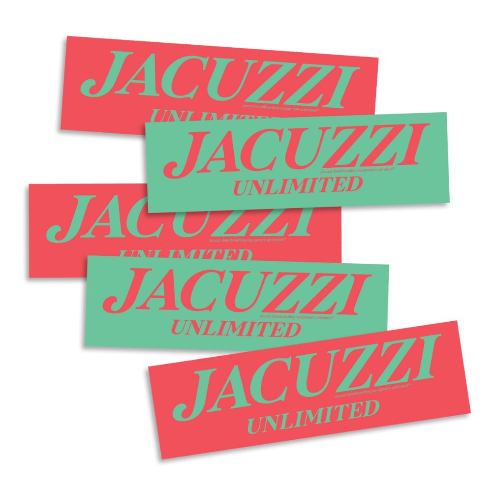 Jacuzzi Unlimited Logo Sticker Salmon / Mint 5 Pack