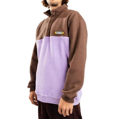 Santa Cruz Jacket Sundown Ray Strip Polar Fleece - Oak / Digital Violet - Skatewarehouse.co.uk