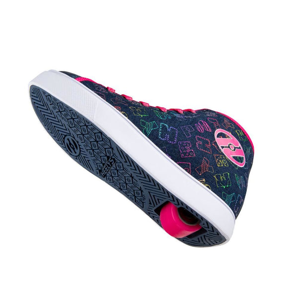 Heelys Veloz  - Blue Denim / Hot Pink / Rainbow - Skatewarehouse.co.uk