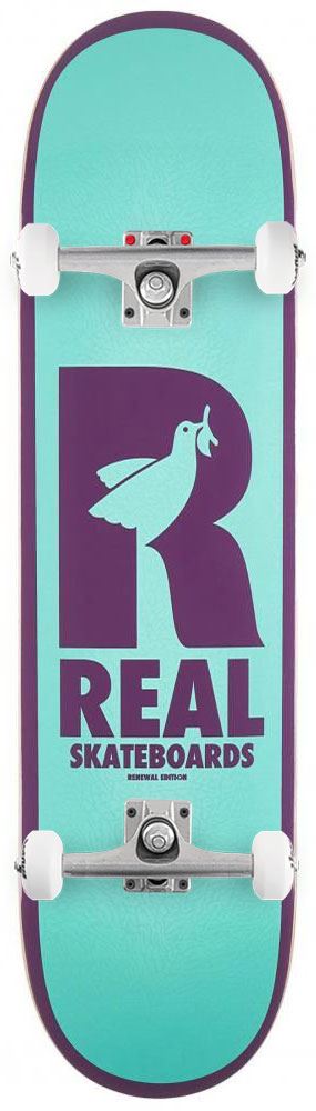 Real Renewal Doves Teal Custom Complete Skateboard - 8.06