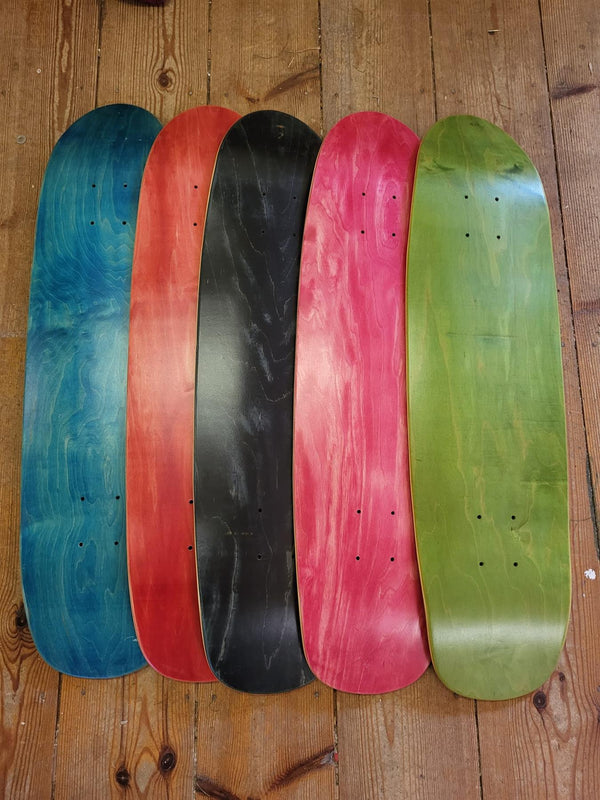 Venom Varnished Blank Skateboard Decks - Assorted Colors, Maple Wood, Perfect for Custom Art, DIY Projects, and Furniture - Cruiser Shape - Skatewarehouse.co.uk