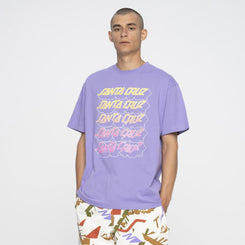 Santa Cruz T-Shirt Grid Stacked T-Shirt - Soft Purple - Skatewarehouse.co.uk