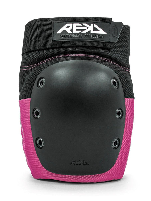 REKD Skateboard Skate Scooter BMX Ramp Knee Pads - Black / Pink - Skatewarehouse.co.uk