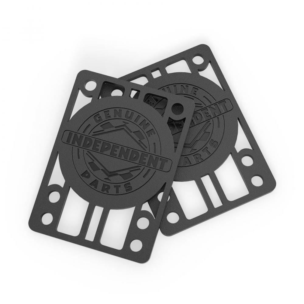 Indy Riser Pads 1/8 (Pack of 2) Black Skateboard Risers - Skatewarehouse.co.uk