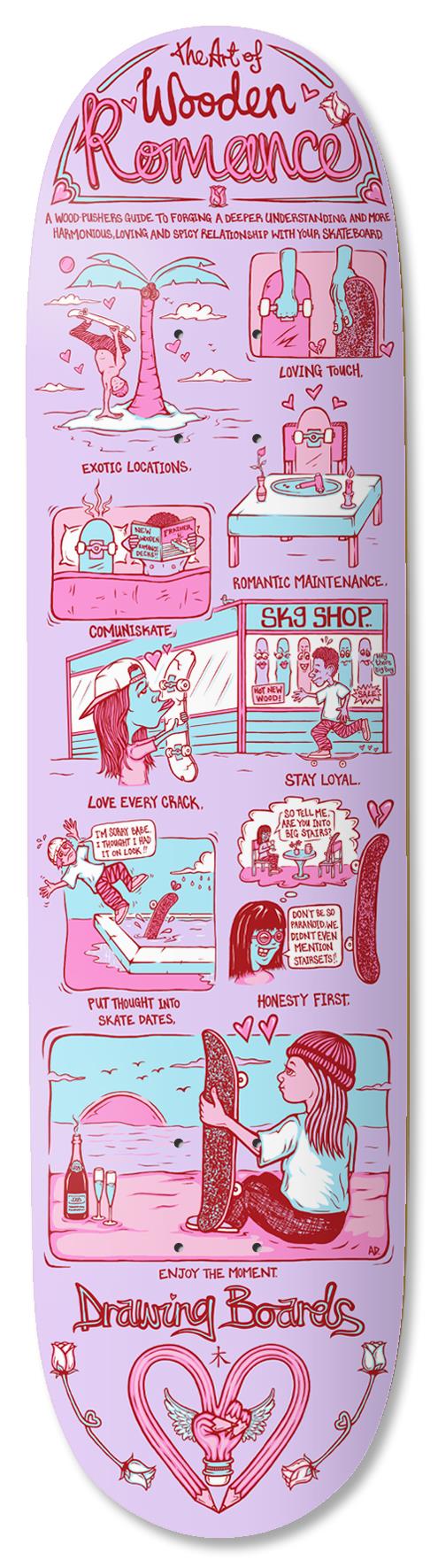 Drawing Boards Romance Skateboard Deck - 8.37