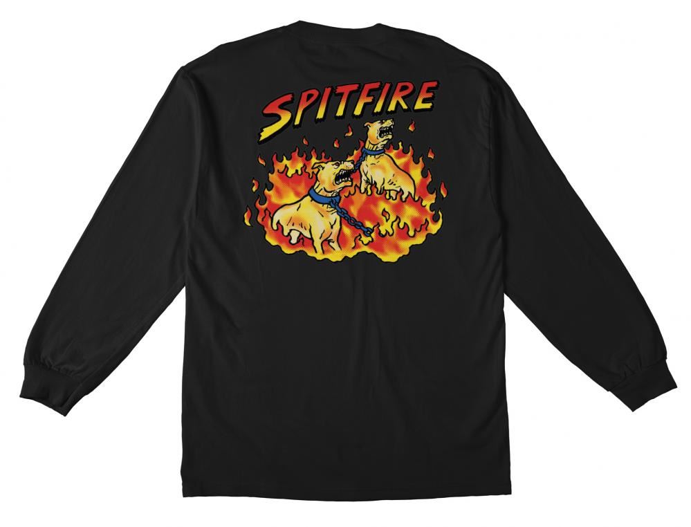 Spitfire L/S T-Shirt Hell Hounds II - Black / Multi - Skatewarehouse.co.uk