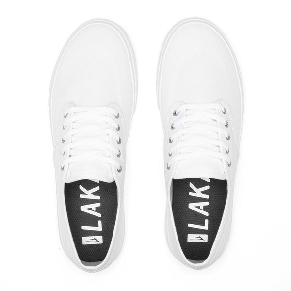 Lakai Oxford White Canvas Skate Shoes - Skatewarehouse.co.uk