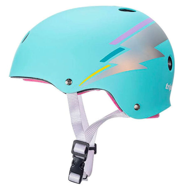 Triple Eight Sweatsaver Certified Helmet - Teal Hologram - Skatewarehouse.co.uk