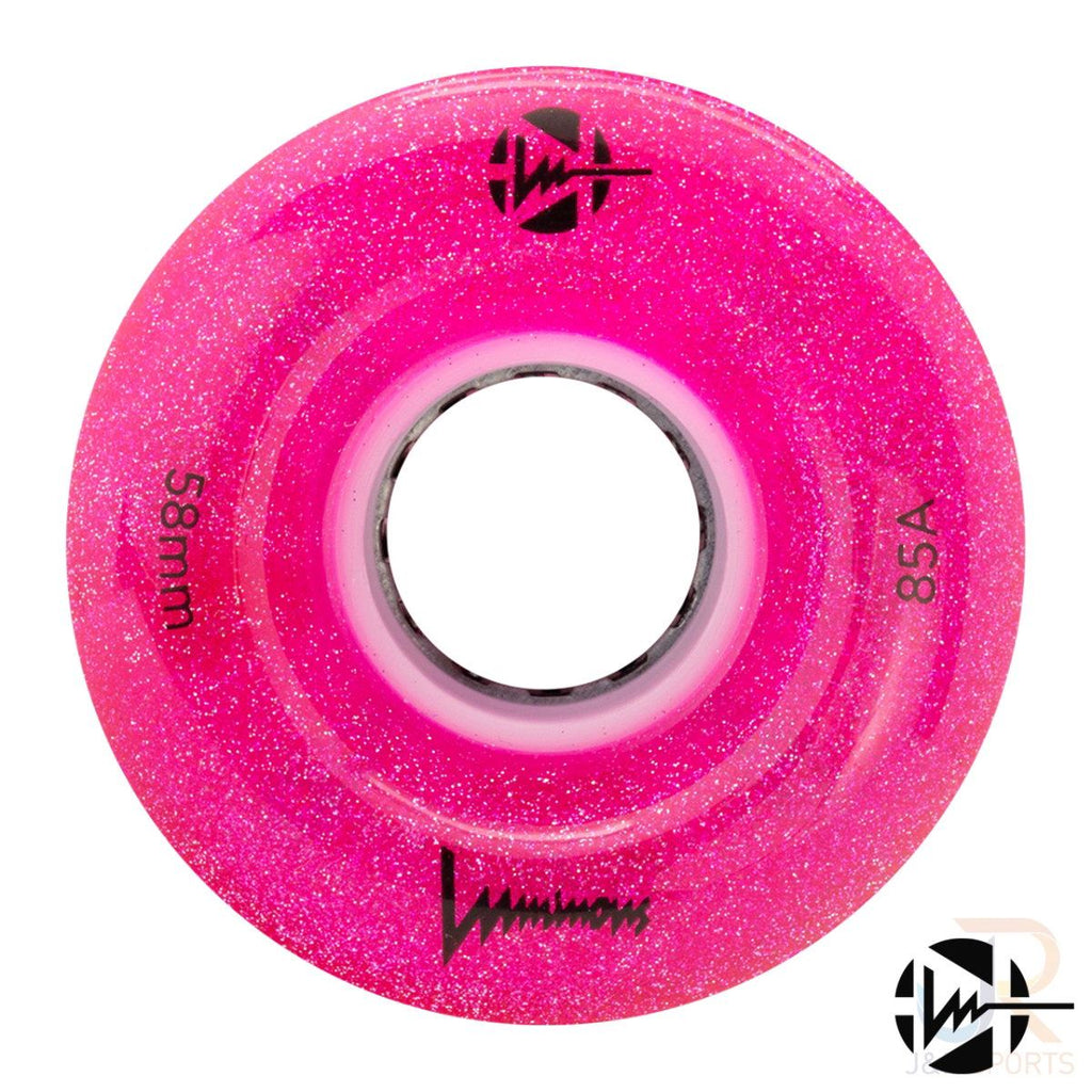 Luminous LED Quad Wheel - Pink Glitter - 58mm / 85a (Unit)