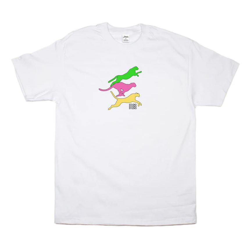 Studio Skateboards Cheetahs Tee White - Skatewarehouse.co.uk