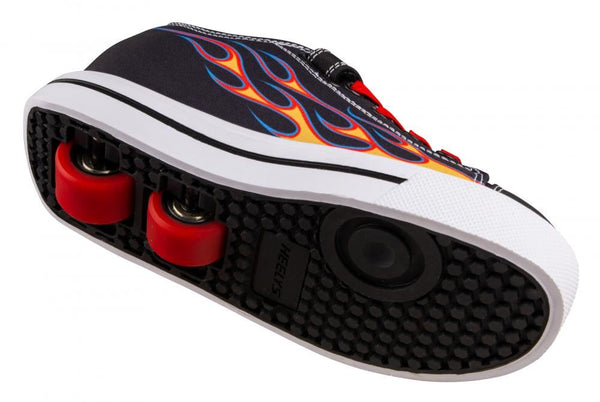 Heelys X2 Snazzy X2  - Black / Yellow / Red Flame - Skatewarehouse.co.uk