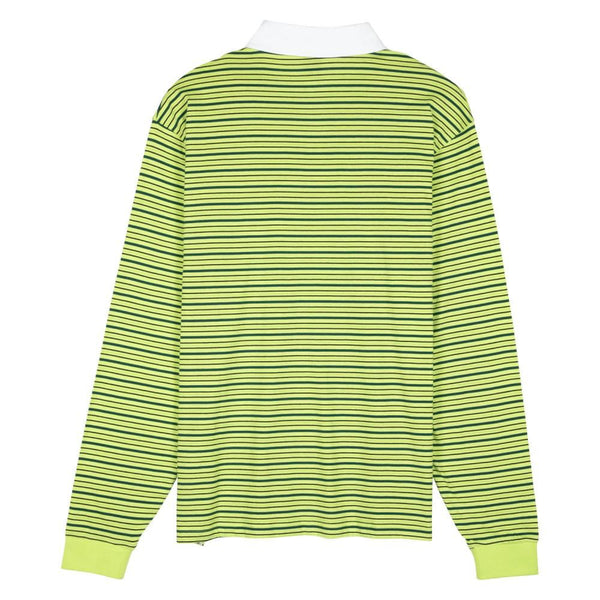 Santa Cruz L/S Polo Mini Hand Stripe - Matcha Stripe - Skatewarehouse.co.uk