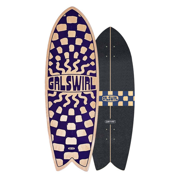Carver GirlSwirl Swirlcheck - Surfskate Cruiser Skateboard Deck - 9.75