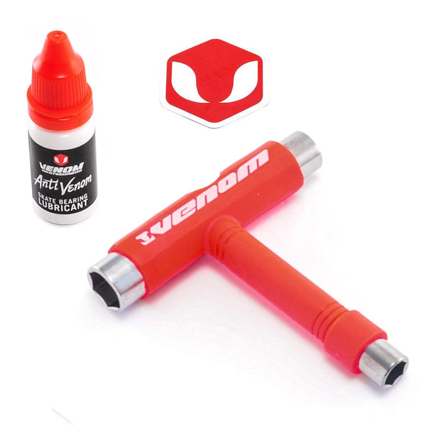 Venom Skateboards T Tool Red & Bearing Lubricant Gift Pack - Skatewarehouse.co.uk