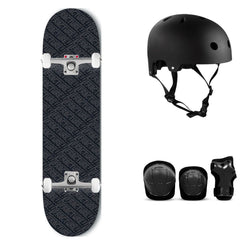 Fracture All Over Comic Black x Venom Custom - 8" Complete Skateboard Bundle - SFR Helmet & Pads - 8.0"