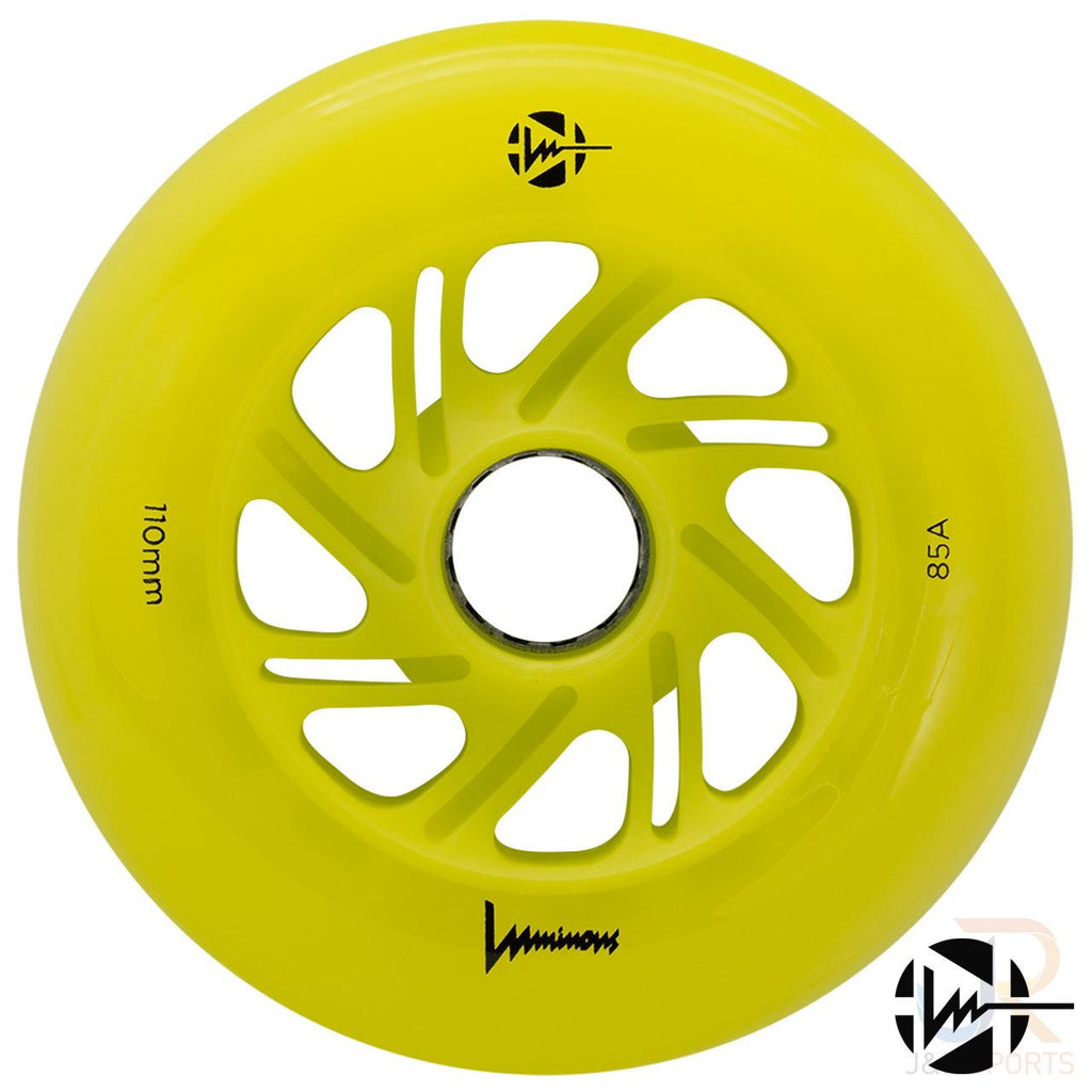 Luminous Led Inline Wheel (Set of 4 Wheels) - Canary - 110Mm/85A - Skatewarehouse.co.uk