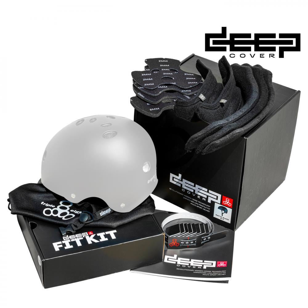 Triple Eight Helmet Liner Only Deep Cover Fit Set - Black